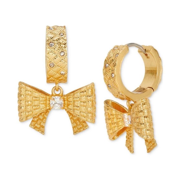 kate spade Jewelry - KATE SPADE Wrapped in a Bow Huggie Drop Earrings